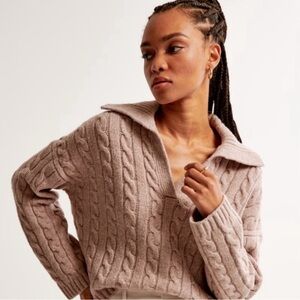 Abercrombie Notch Neck Cable Knit Sweater